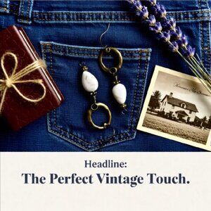 Unique Handmade & One-of-a-kind Cream Stone + Bronze Dangle Earrings